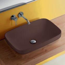 Umywalka ceramiczna nablatowa 60x38 cm burgund mat Kerasan Tribeca 514375