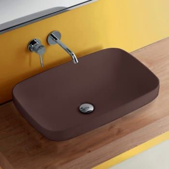Przejdź do produktu Umywalka ceramiczna nablatowa 60x38 cm burgund mat Kerasan Tribeca 514375