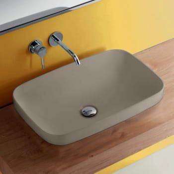 Umywalka ceramiczna nablatowa 60x38 cm jasny brąz Kerasan Tribeca 514381