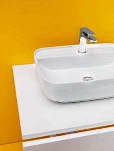 Umywalka ceramiczna nablatowa 60x43 cm Kerasan Tribeca 514001 biały połysk