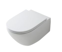 Miska WC wisząca 36,5x55 cm z deską wolnoopadającą Kerasan Aquatech 371401+379101 biały połysk