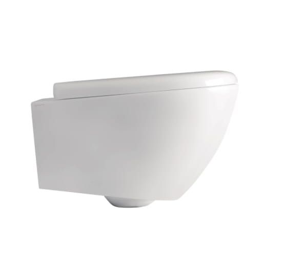 Miska WC wisząca 36,5x55 cm z deską wolnoopadającą Kerasan Aquatech 371401+379101 biały połysk