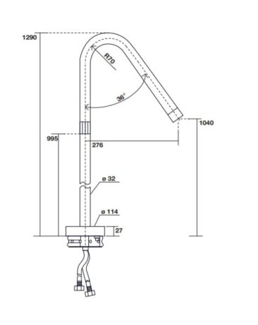 Przejdź do produktu Bateria umywalkowa podłogowa 129 cm stal satynowa Kerasan Aquatech 756198