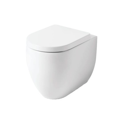 Przejdź do produktu Miska WC stojąca bezrantowa 36x52 cm z deską wolnoopadającą Kerasan Flo 311201+318901 biały połysk