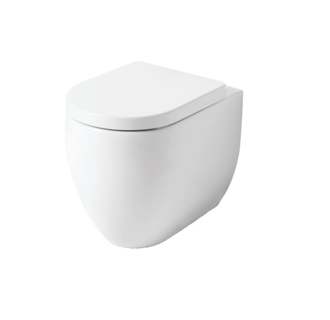 Miska WC stojąca bezrantowa 36x52 cm z deską wolnoopadającą Kerasan Flo 311201+318901 biały połysk