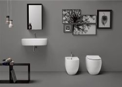 Miska WC stojąca 37x56 cm Kerasan Flo 311801 biały połysk