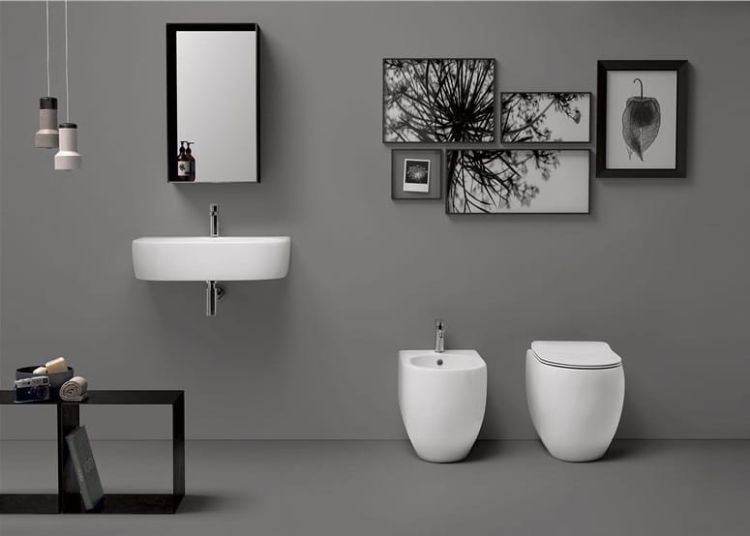 Miska WC stojąca 37x56 cm Kerasan Flo 311801 biały połysk