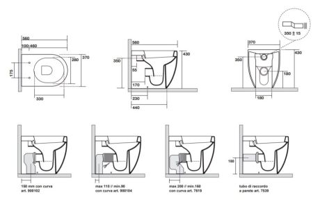 Przejdź do produktu Miska WC stojąca 37x56 cm Kerasan Flo 311801 biały połysk