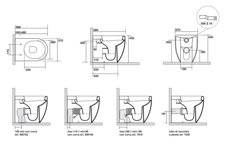 Miska WC stojąca 37x56 cm Kerasan Flo 3118