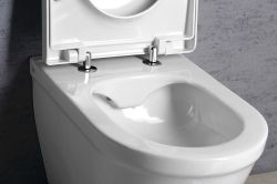 CLAUDIA WC deska, Soft Close do WC wiszącego Rimless, biała