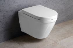CLAUDIA WC deska, Soft Close do WC wiszącego Rimless, biała