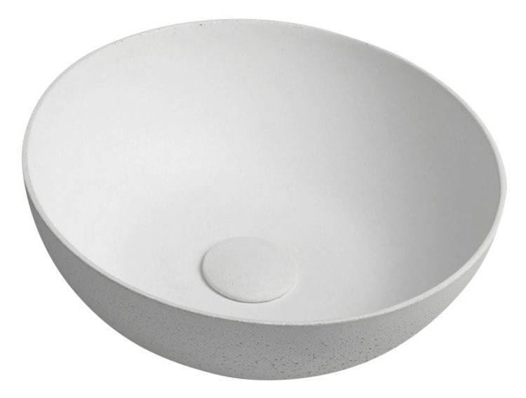FORMIGO umywalka betonowa, średnica 39 cm, naturalna biala