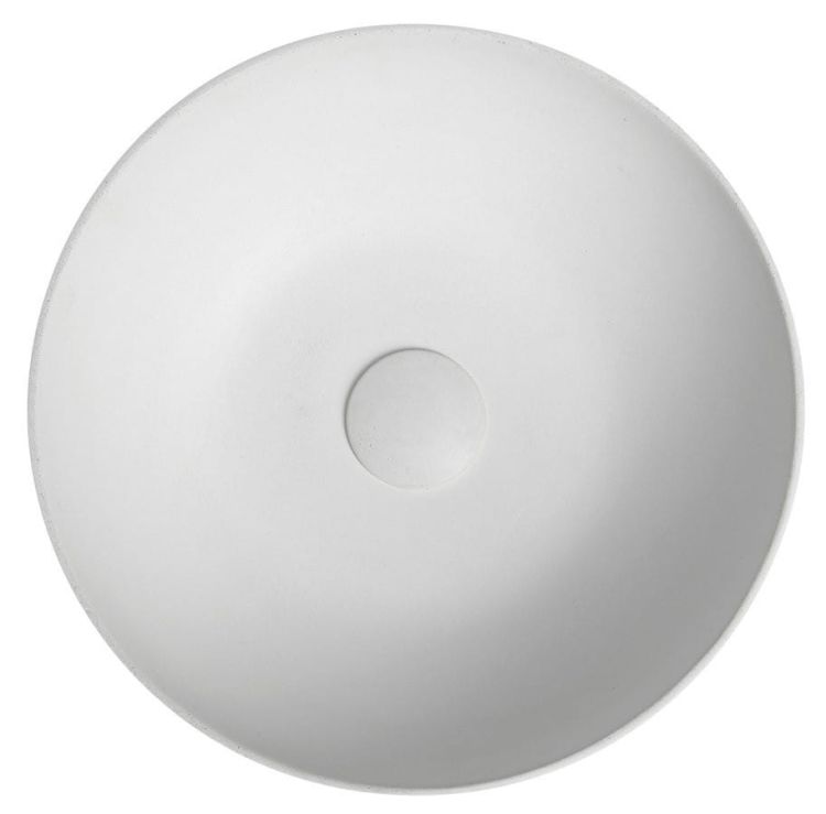 FORMIGO umywalka betonowa, średnica 39 cm, naturalna biala