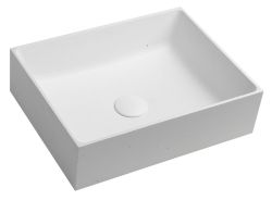 FORMIGO umywalka betonowa, 47,5x13x36,5 cm, naturalna biala