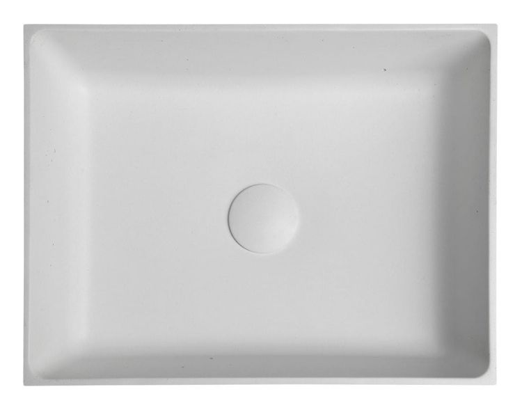 FORMIGO umywalka betonowa, 47,5x13x36,5 cm, naturalna biala