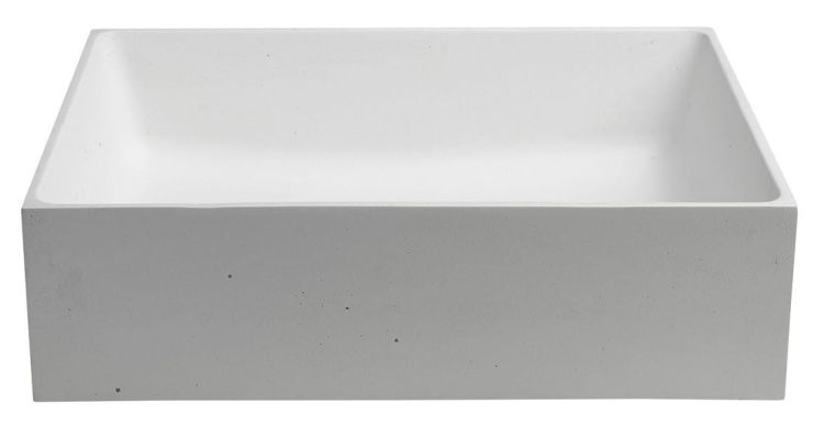 FORMIGO umywalka betonowa, 47,5x13x36,5 cm, naturalna biala