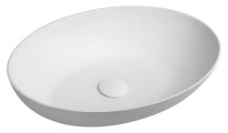 FORMIGO umywalka betonowa, 60x14,5x40,5 cm, naturalna biala