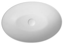 FORMIGO umywalka betonowa, 60x14,5x40,5 cm, naturalna biala