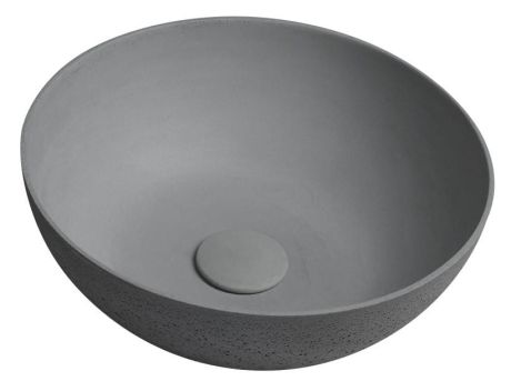 Przejdź do produktu FORMIGO umywalka betonowa nablatowa z odpływem, Ø 39cm, szary