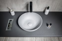 FORMIGO umywalka betonowa, średnica 39 cm, szara