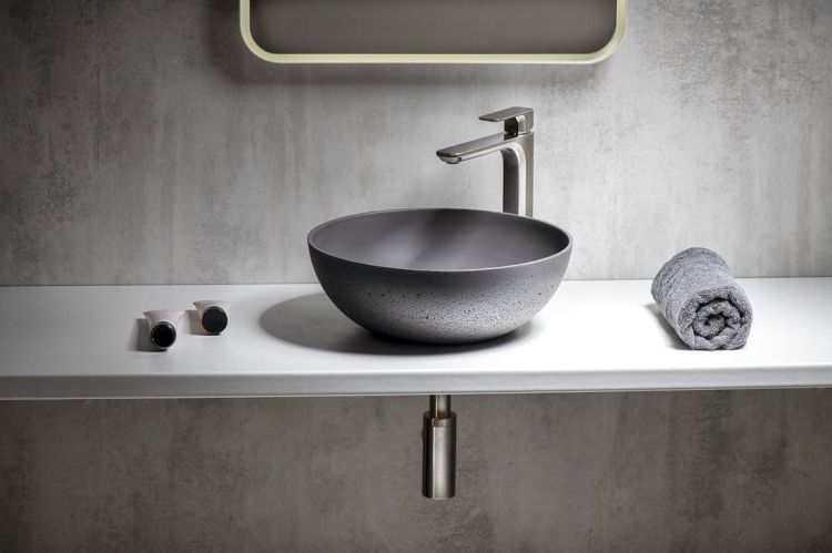 FORMIGO umywalka betonowa, średnica 39 cm, antracyt