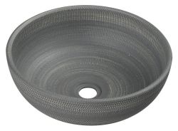 PRIORI umywalka ceramiczna, średnica 41 cm, 15 cm, szara ze wzorem