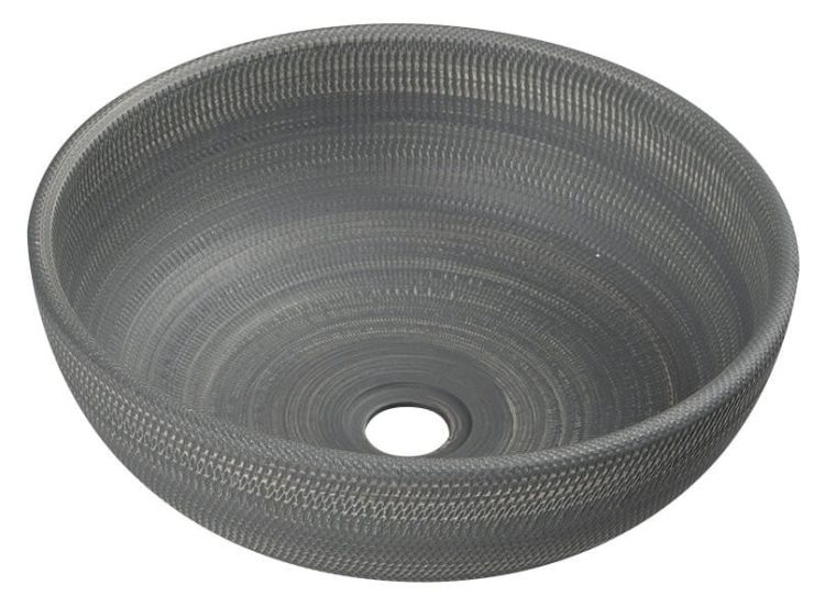 PRIORI umywalka ceramiczna, średnica 41 cm, 15 cm, szara ze wzorem