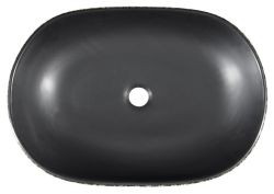 PRIORI umywalka ceramiczna, 60x13,5x40 cm, czarna z niebieskim wzorem