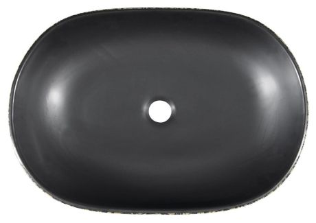 Przejdź do produktu PRIORI umywalka ceramiczna nablatowa 60x40 cm, czarny z niebieskim wzorem