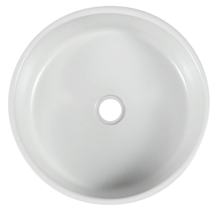 PRIORI umywalka ceramiczna, średnica 41 cm, 15 cm, biała z niebieskim wzorem