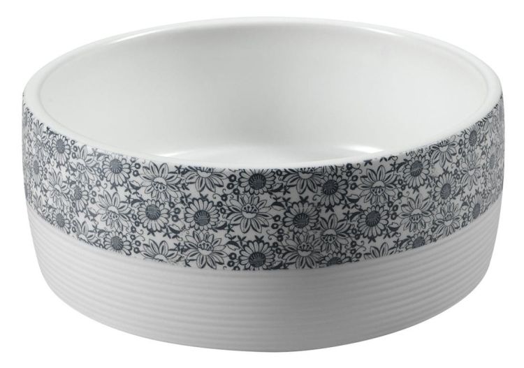 PRIORI umywalka ceramiczna, średnica 41 cm, 15 cm, biała z niebieskim wzorem