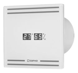 GLASS wentylator łazienkowy osiowy z wyświetlaczem LED, 8W, wylot 100mm, biały