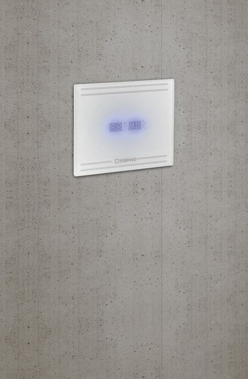 GLASS wentylator łazienkowy osiowy z wyświetlaczem LED, 8W, wylot 100mm, biały