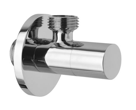 Przejdź do produktu Zawór kątowy z nakrętką, okrągły, 1/2" x 3/8", chrom