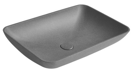 Przejdź do produktu INFRANE umywalka betonowa z korkiem, 57x37cm, czrany granit