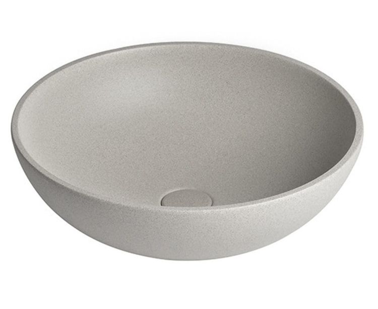TURF umywalka betonowa, z korkiem, średnica 44 cm biały piaskowiec