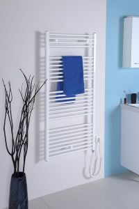 Grzejnik łazienkowy z grzałką elektryczną, 1330/600, biały