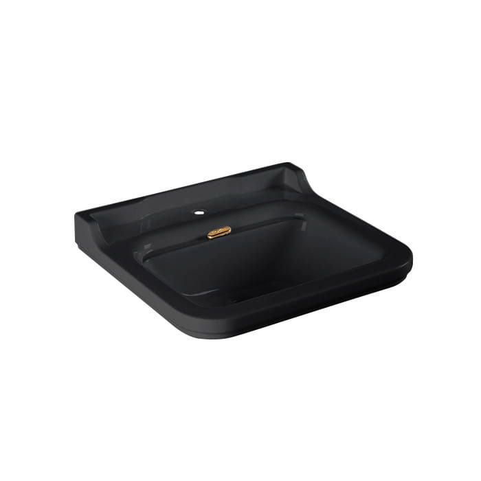Kerasan Waldorf Czarna umywalka podwieszana 80x55 cm bronzo 4141K6