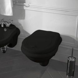 Miska WC wisząca 38x52 cm z deską WC czarny połysk Kerasan Retro 101504+109001