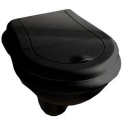 Miska WC wisząca 38x52 cm z deską WC czarny połysk Kerasan Retro 101504+109001