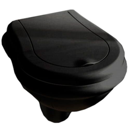 Miska WC wisząca 38x52 cm z deską WC czarny połysk Kerasan Retro 101504+109001