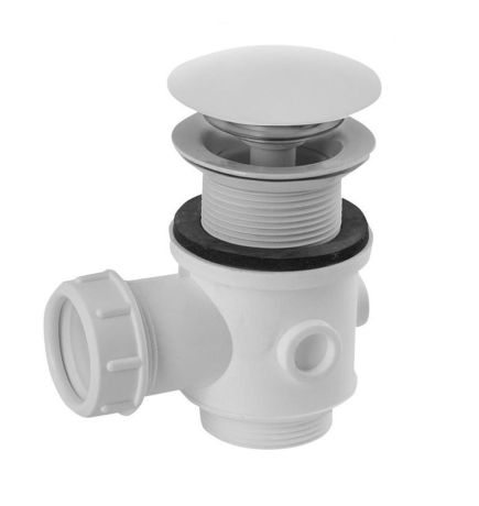 Przejdź do produktu Odpływ wannowy 6/4", klik-klak, biały mat