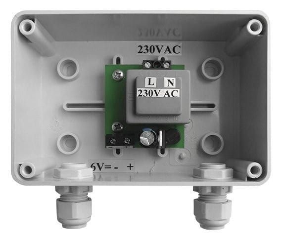Zasilacz sieciowy 230V /6V DC (1-10 systemów spłukujących pisuary)