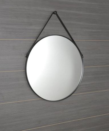 Przejdź do produktu ORBITER okrągłe lustro ze skórzanym paskiem, ø 70cm, czarny mat