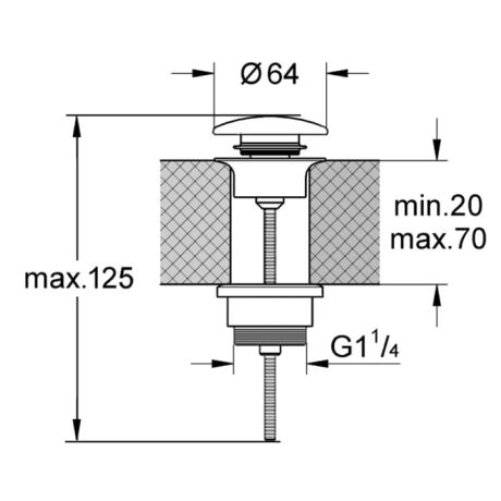 Przejdź do produktu Korek klik-klak czarny połysk Kerasan Nolita 923304