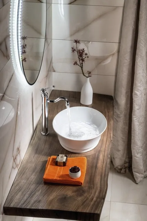 IDEA umywalka ceramiczna nablatowa 50x13x38 cm, bez odpływu