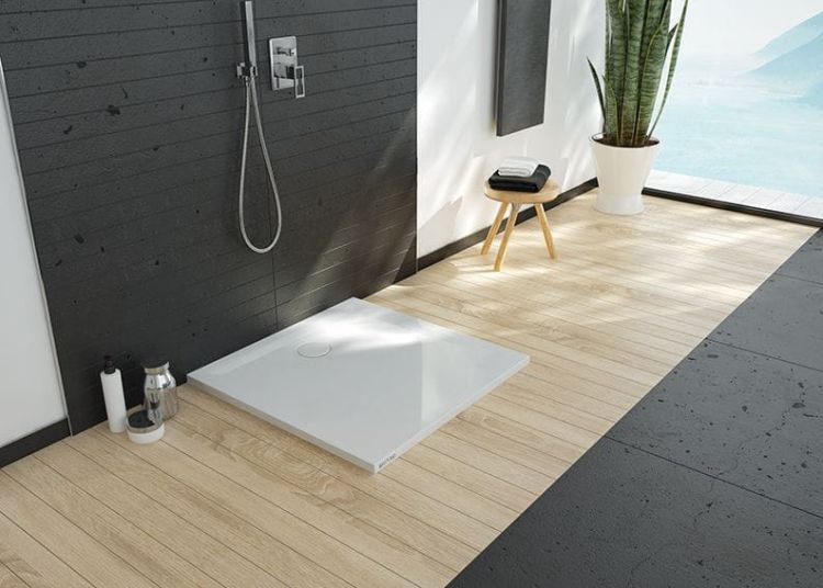 Brodzik kwadratowy konglomeratowy 110x110 cm z syfonem w komplecie Sanplast B-M/SPACE S 645-410-0050-01-000 biały