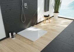 Brodzik kwadratowy konglomeratowy 150x150 cm z syfonem w komplecie Sanplast B-M/SPACE S 645-410-0090-01-000 biały