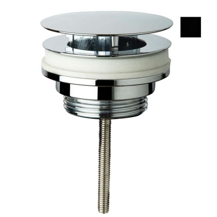 Korek umywalkowy niezamykany, klik-klak, 5/4'', wys.10-55mm, czarny