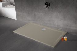 Brodzik prostokątny konglomeratowy 70x80x1,5 cm z syfonem w komplecie Sanplast B-M/SPACE S  - szarość kamienia